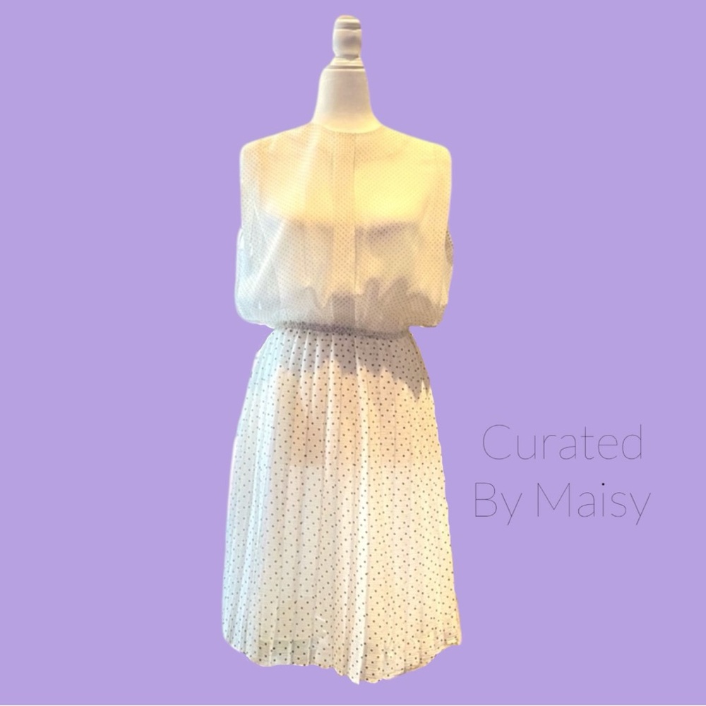 Anthropologie NWT, super pretty white polka dot dress - Sz M